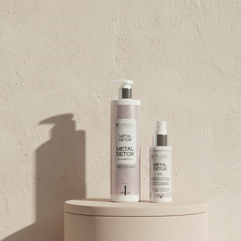 Pack Metal Detox Tassel Champú 500 ml + Aceite 100 ml Detox Capilar Profesional