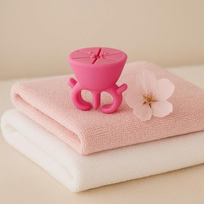 Anillo Rosa Silicona Sujeta Esmaltes Bifull