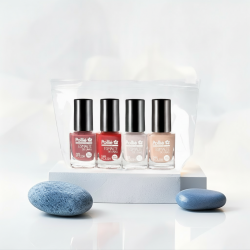 Estuche 4 Esmaltes Clásicos Pollie Uñas Profesional
