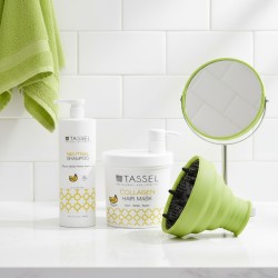 Pack Champú Neutro Plátano + Mascarilla Colágeno  1 L + Difusor de Silicona Tassel Eurostil | Cuidado y Peinado