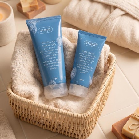 Pack Champú Micelar y Mascarilla Antioxidante Ziaja | Cabello Dañado, Teñido o Rizado
