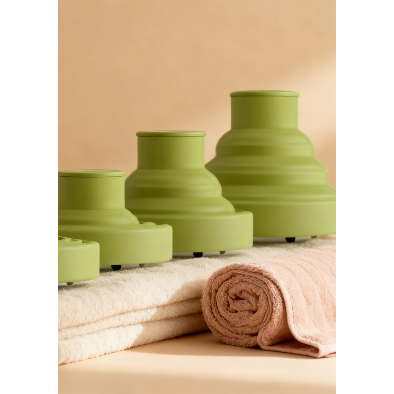 Difusor Plegable Verde Silicona | Universal, Compacto y Antiencrespamiento