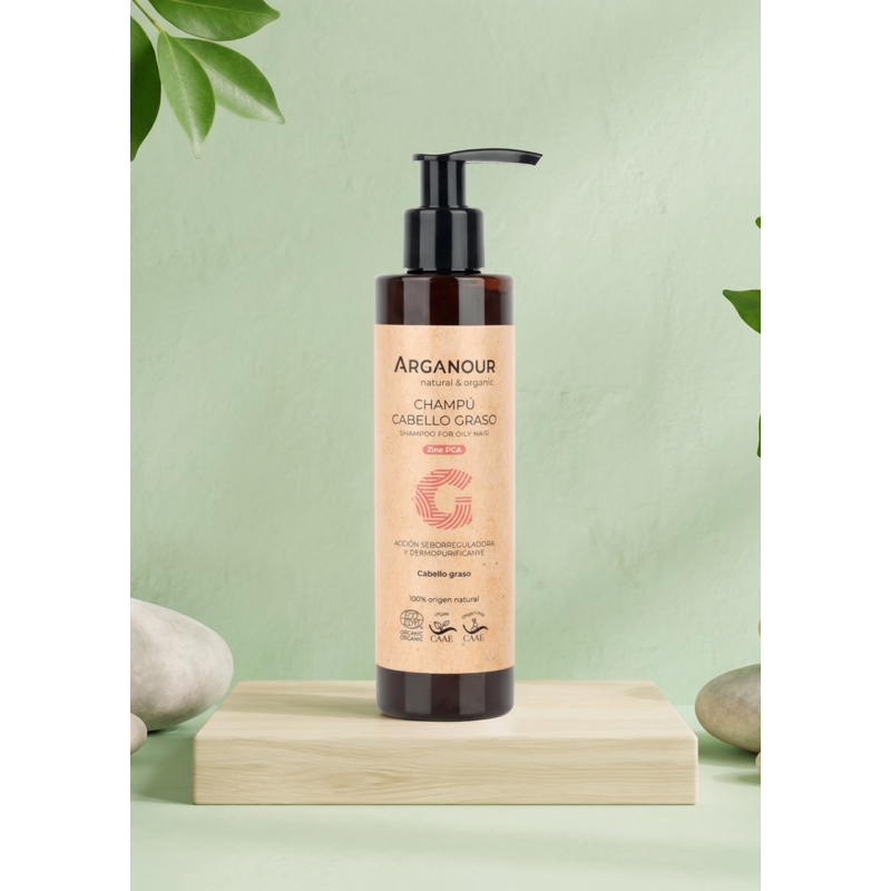 Champú Cabello Graso Arganour 200 ml | Control de Grasa y Frescor