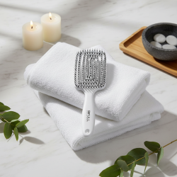 Maze Blanco Cepillo Esqueleto Flexible Para Cabello Brillo y Suavidad