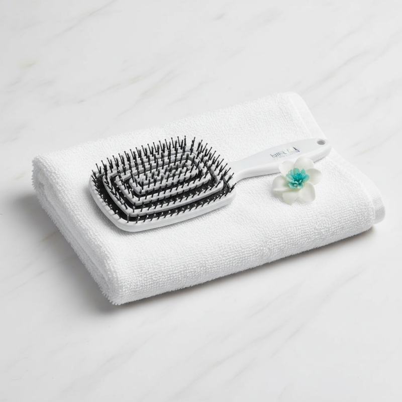 Maze Gris Cepillo Esqueleto Flexible Para Cabello Brillo y Suavidad